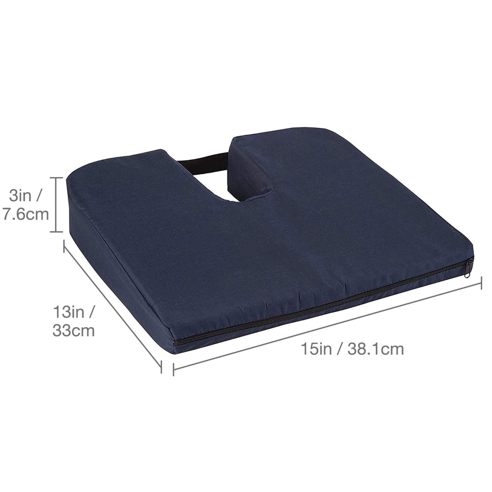 DMI Sloping Coccyx Relief Seat Cushion - Navy Blue
