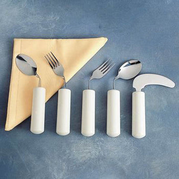 Queens Angled Right-Handed Fork - White Stainless Steel