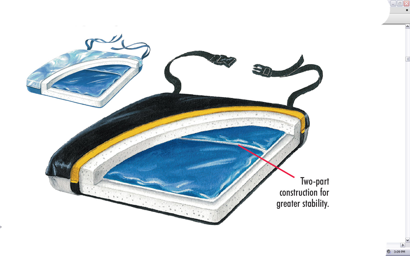 Econo-Gel Thin-Line Seat Cushion 18 x 16 x 1.5 Inch