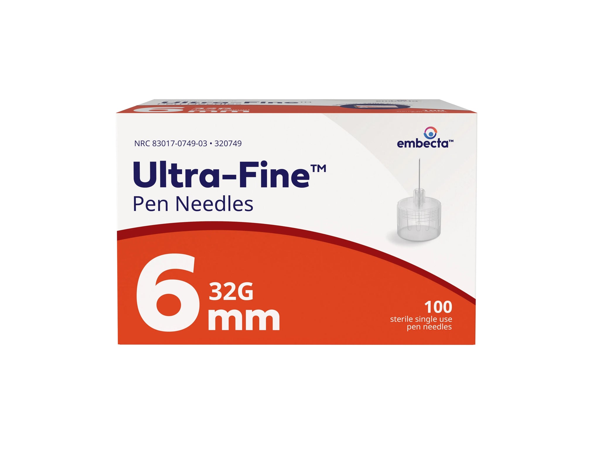 embecta Ultra-Fine Micro Pen Needles 32G x 1/4 Inch (6 mm)