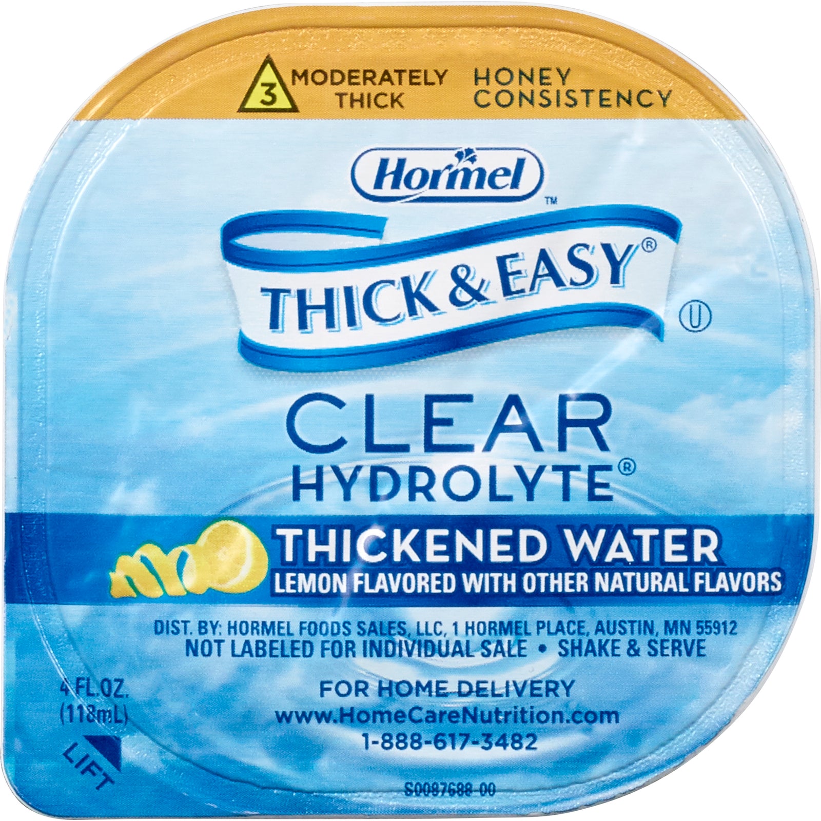 Thick & Easy Hydrolyte Thickened Water Lemon Flavor 4 oz. Portion Cup