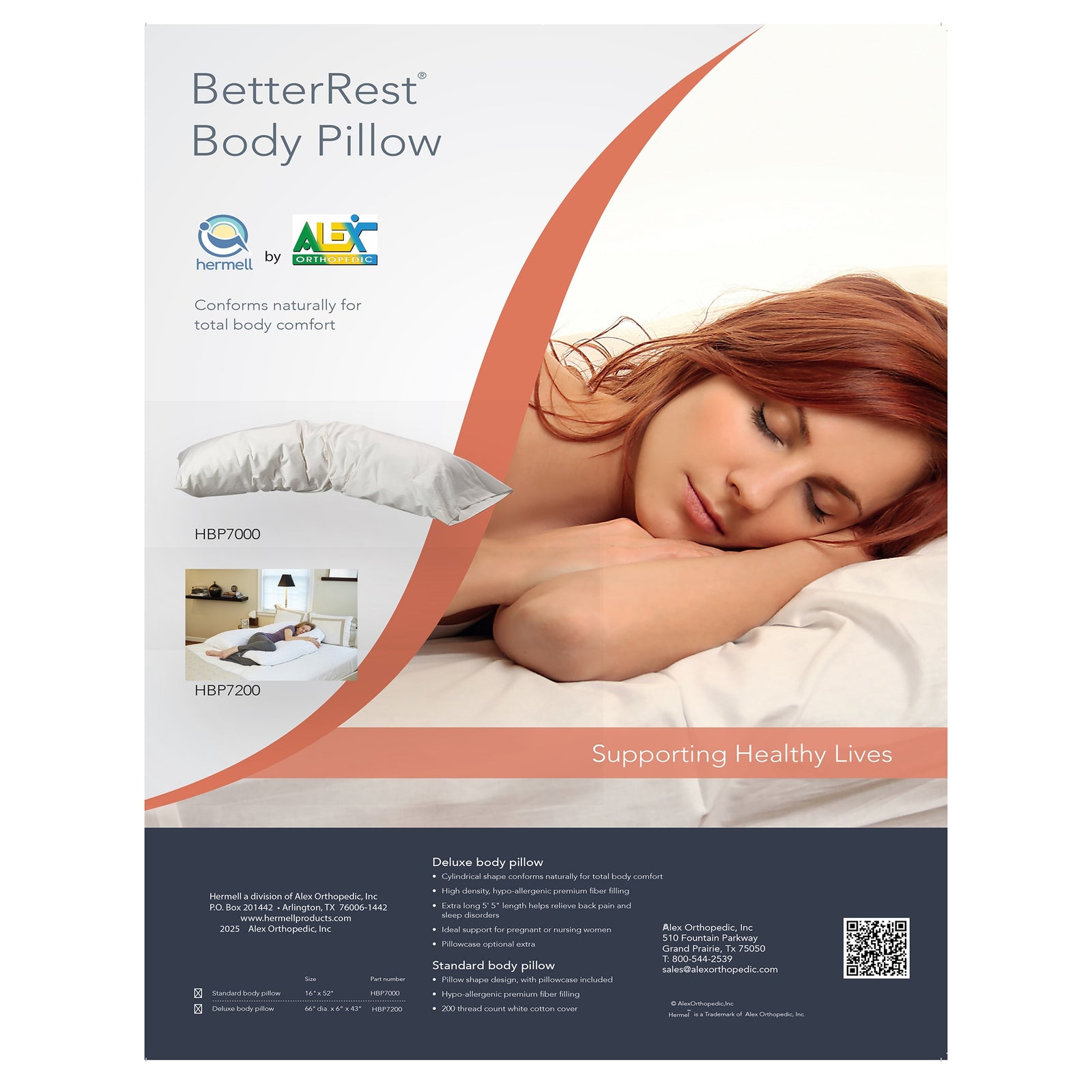 Body Pillow 16 x 52 Inch White