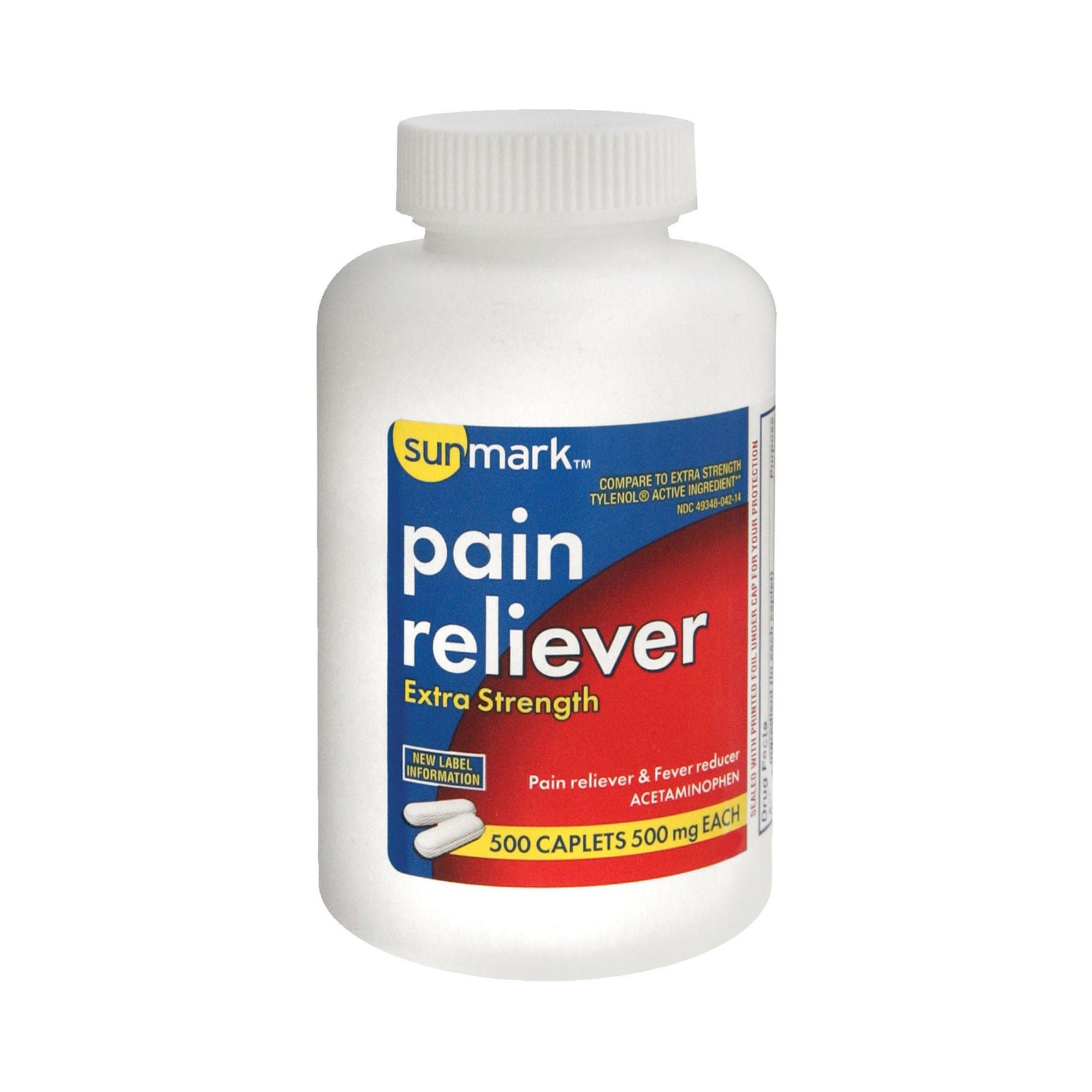 Sunmark Pain Reliever Extra Strength Acetaminophen Caplets, 500 mg