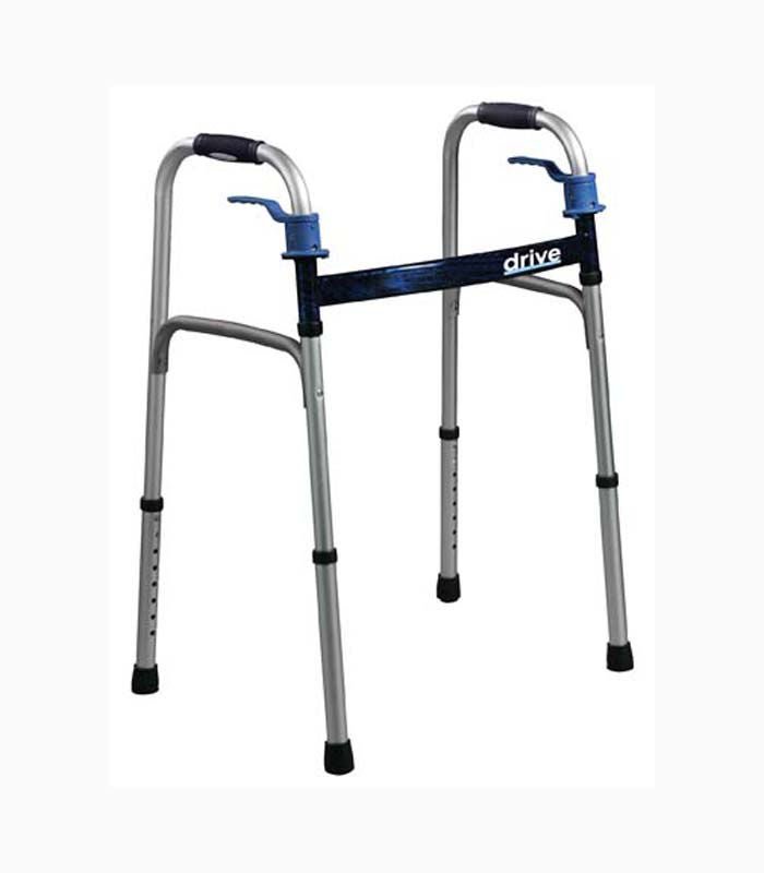 Drive DeVilbiss Aluminum Folding Adult Walker with 5-Inch Wheels