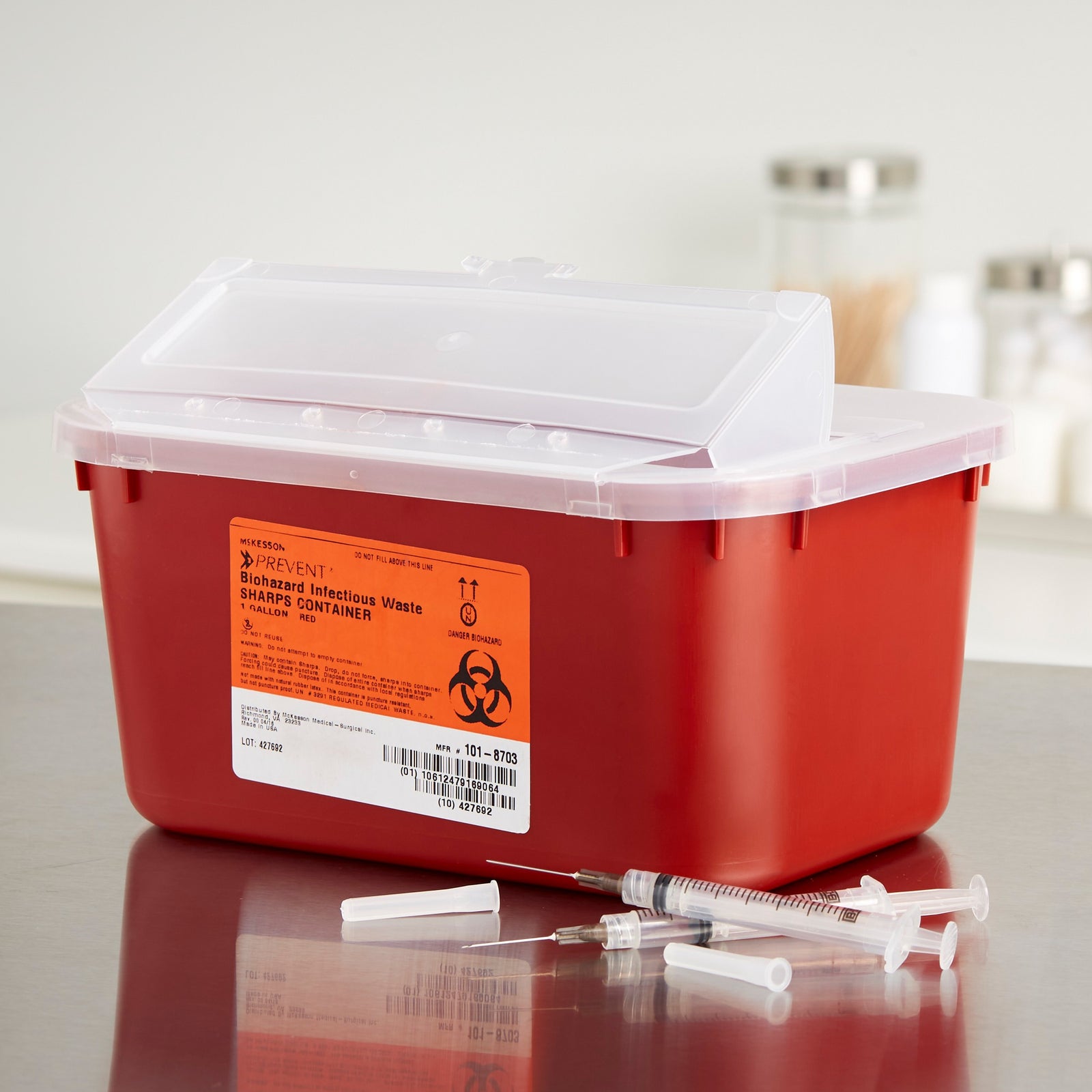 McKesson Sharps Container 1 Gallon with Red Base