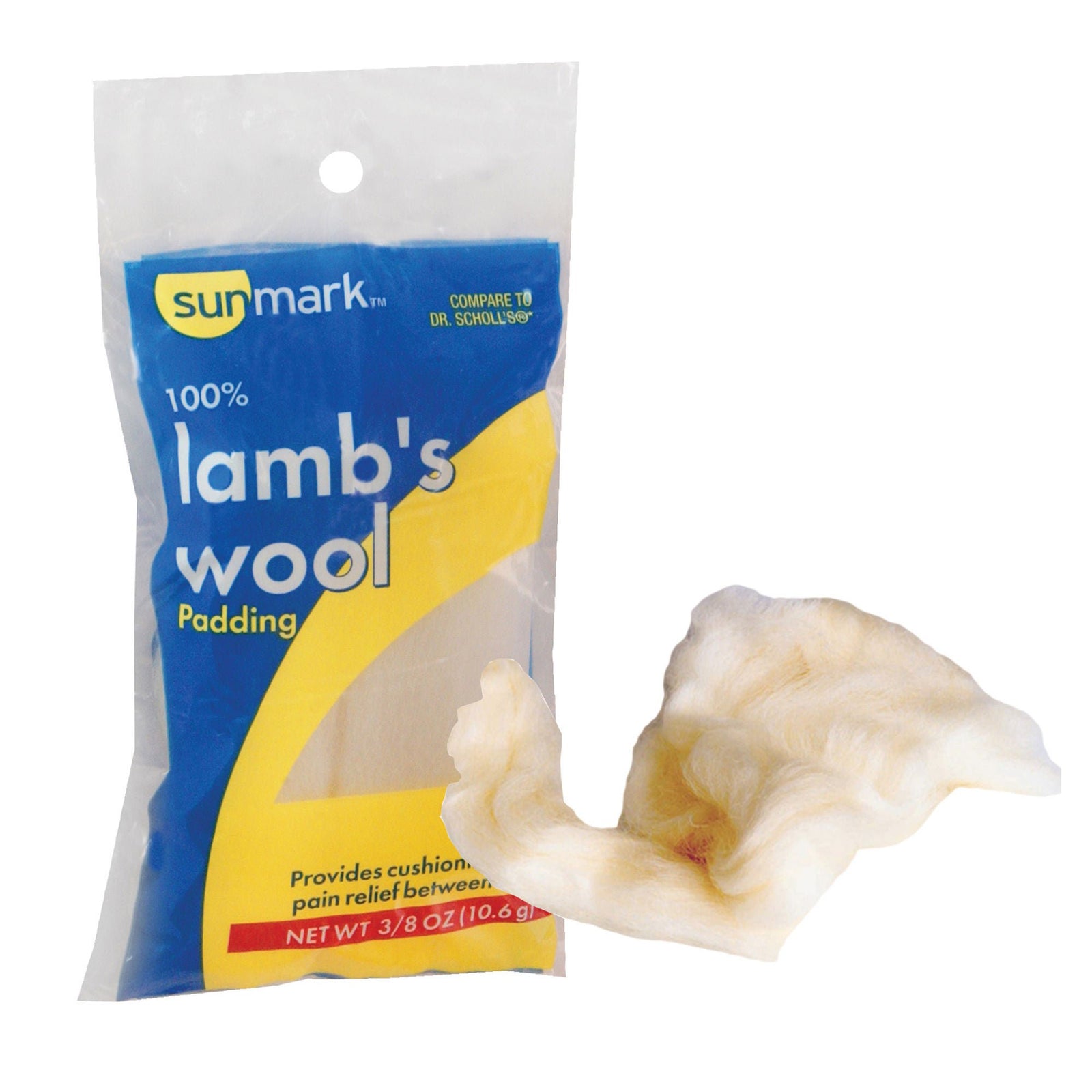 sunmark Lamb's Wool Padding, Small, 3/8 oz