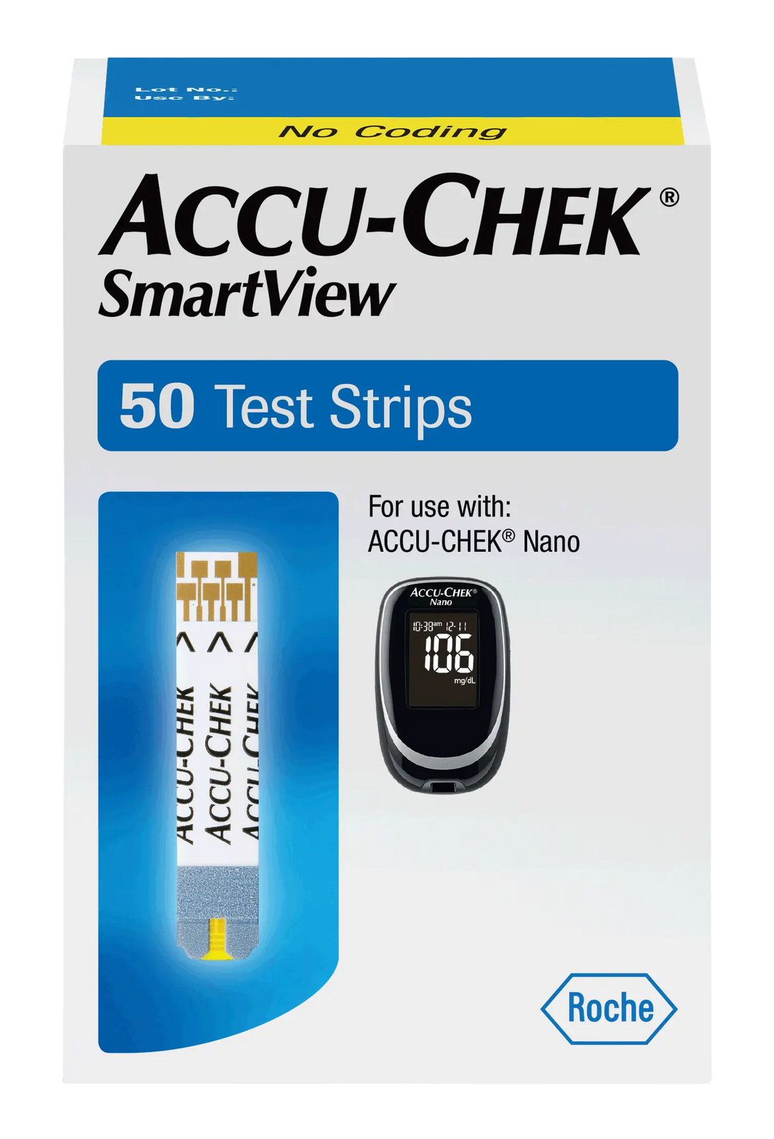 ACCU-CHEK SmartView Blood Glucose Test Strips - 50 Count Box