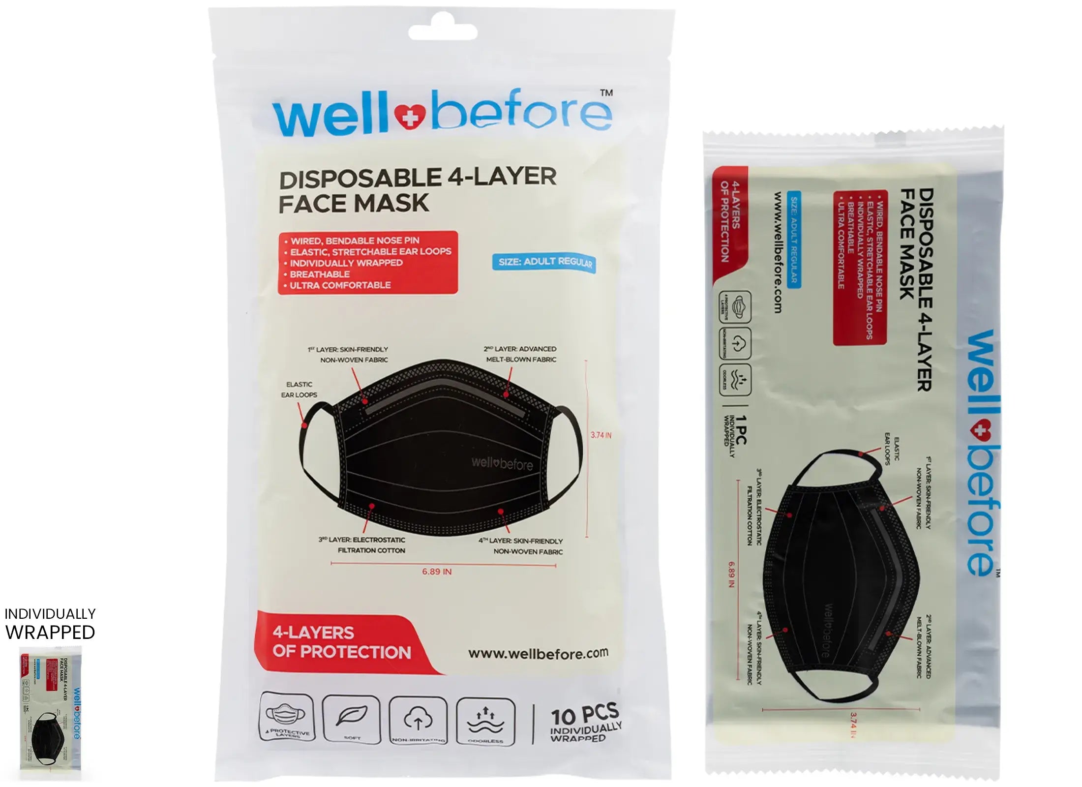 Disposable 4-Ply Mask