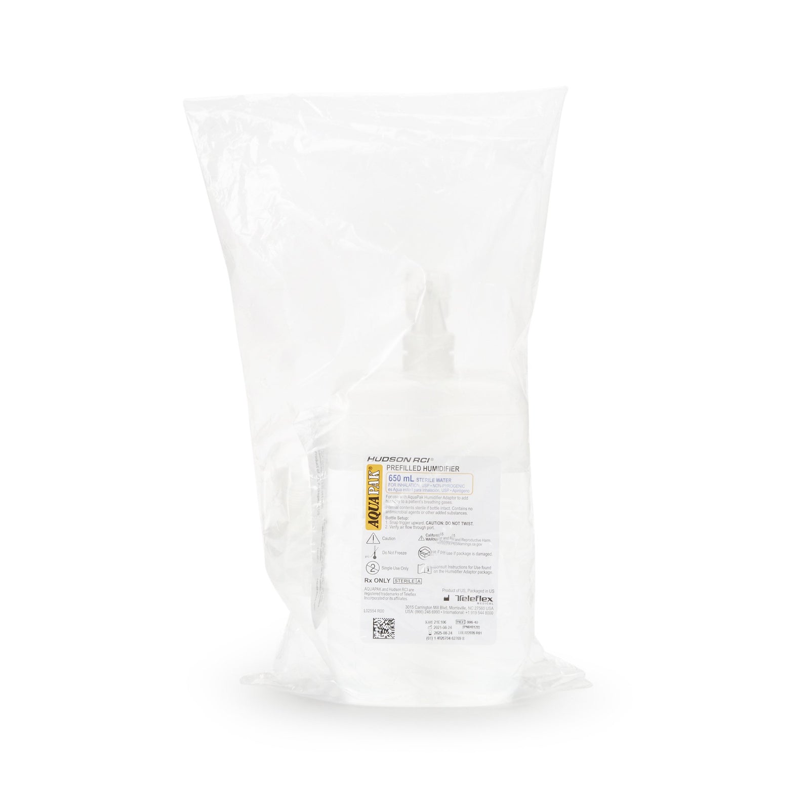 Medline Aquapak 610 Prefilled Humidifier, 650 mL