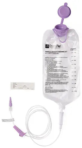 Medline Gravity Feeding Set with ENFit Connector 1,000 mL Bag