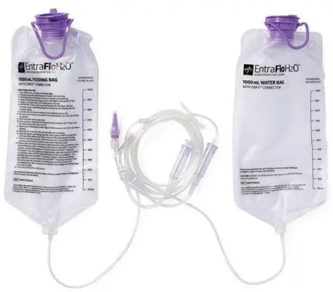 Medline H20 ENFIT 1000 mL Bag Set with ENFIT Connector