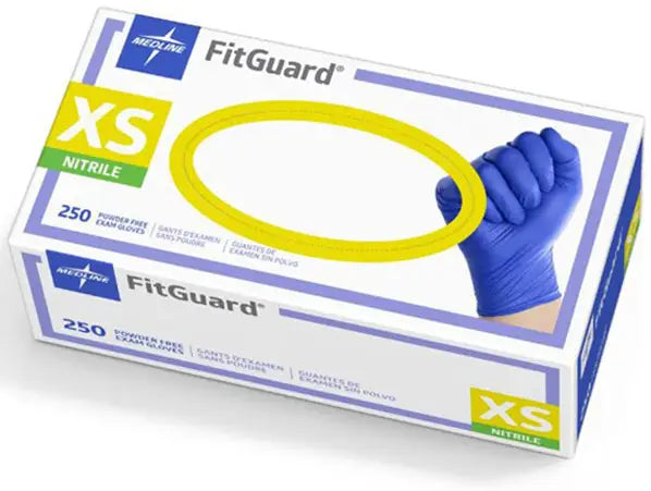 Medline Blue Nitrile Powder Free Exam Gloves