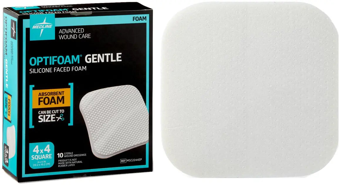 Medline Optifoam Gentle Silicone-Faced Foam Dressings 4x4 Inch