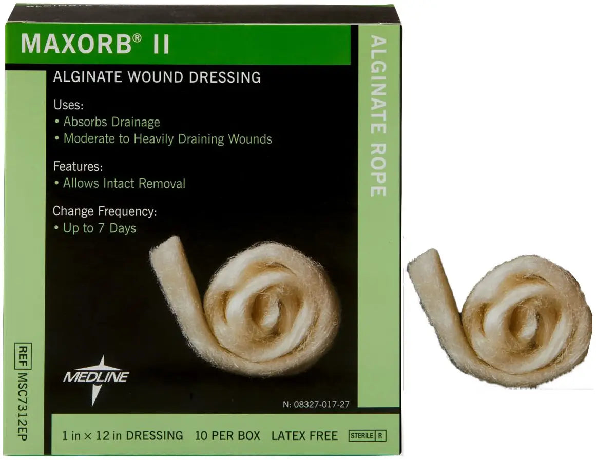 Medline II Alginate Dressings, 1" x 12" Rope