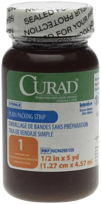 Medline Sterile Plain Packing Strips - 1 in x 5 yd or 1/2 in x 5 yd