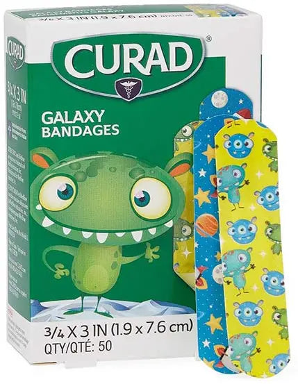 Medline Galaxy Adhesive Bandages, 3/4" x 3", Box of 50