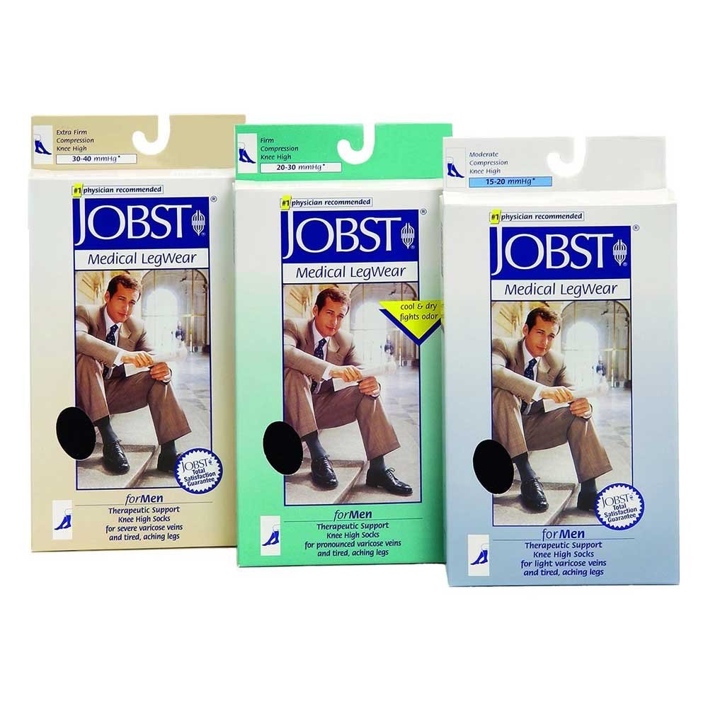 Jobst For Men Ribbed Thigh High Compression Stockings