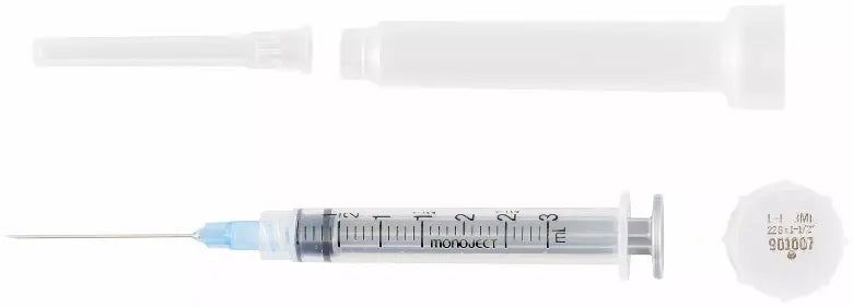 Cardinal Health Monoject Rigid Pack Syringe 3mL with 22G x 1-1/2" Needle