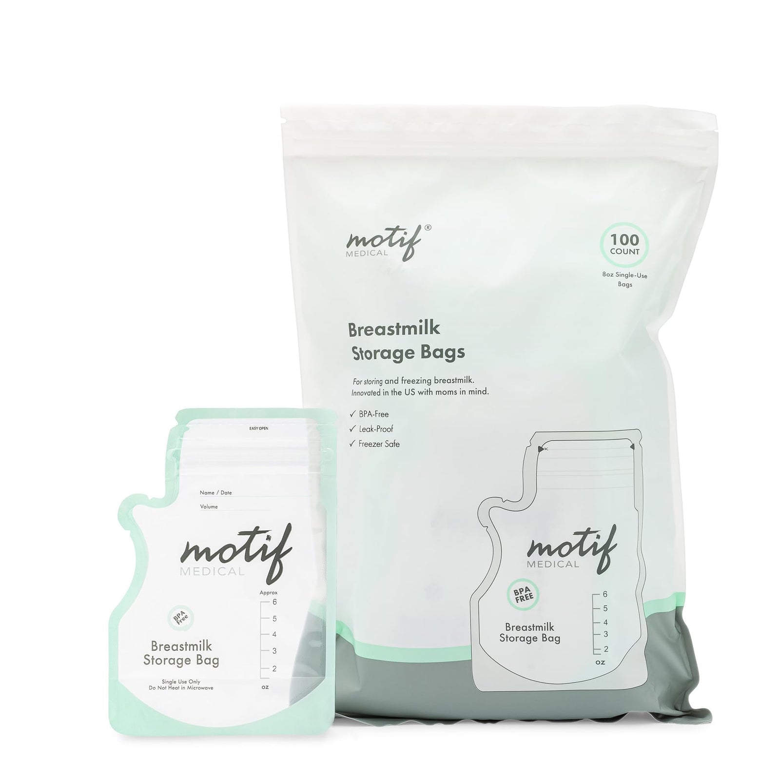 Motif Medical Breast Milk Storage Bags, Box of 90