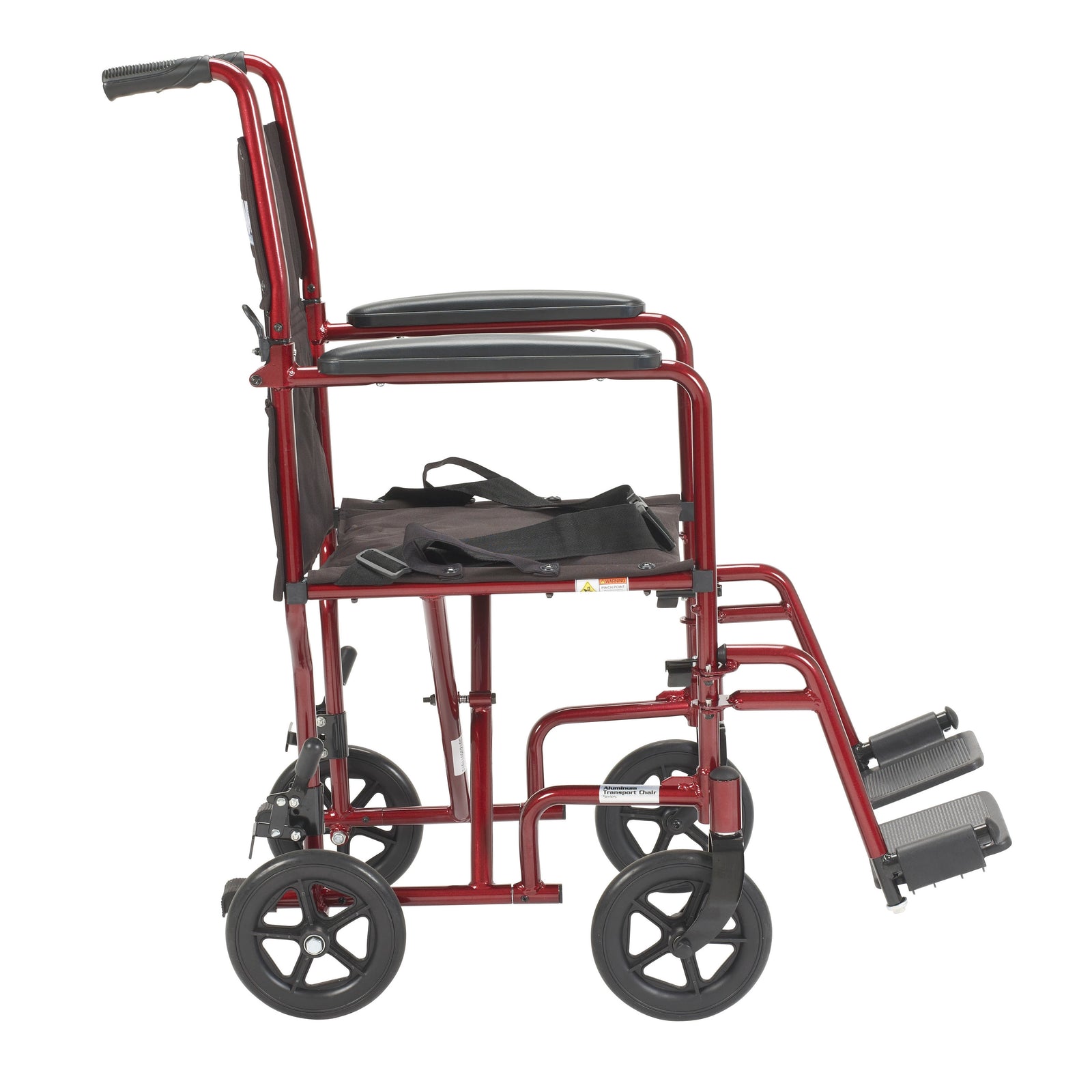 Drive DeVilbiss Lightweight Transport Chair, Red, 17 Inch Seat