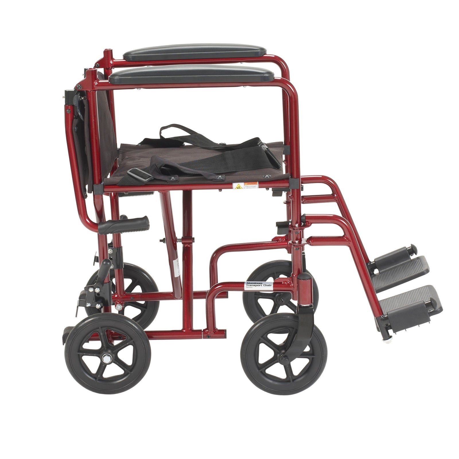 Drive DeVilbiss Lightweight Transport Chair, Red, 17 Inch Seat