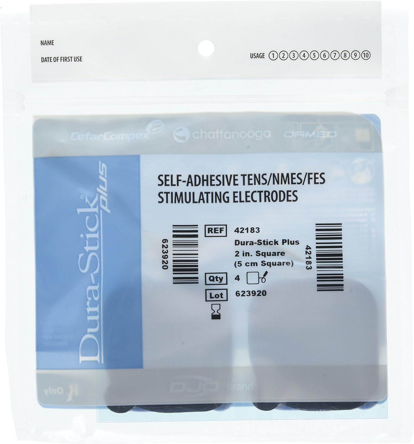 Chattanooga Dura-Stick Plus 2" Square Electrotherapy Electrodes