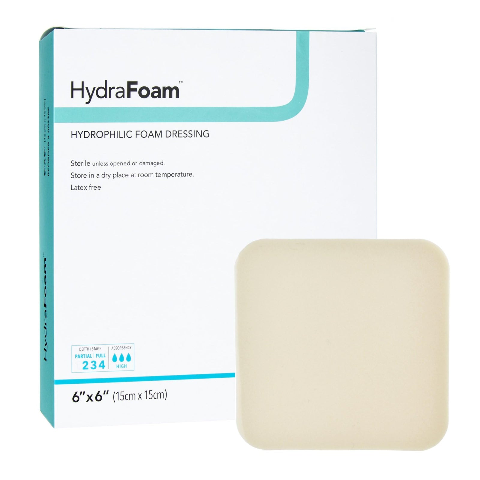 DermaRite HydraFoam Hydrophilic Foam Dressing (2 in x 2 in, 4 in x 4.25 in, 6 in x 6 in)