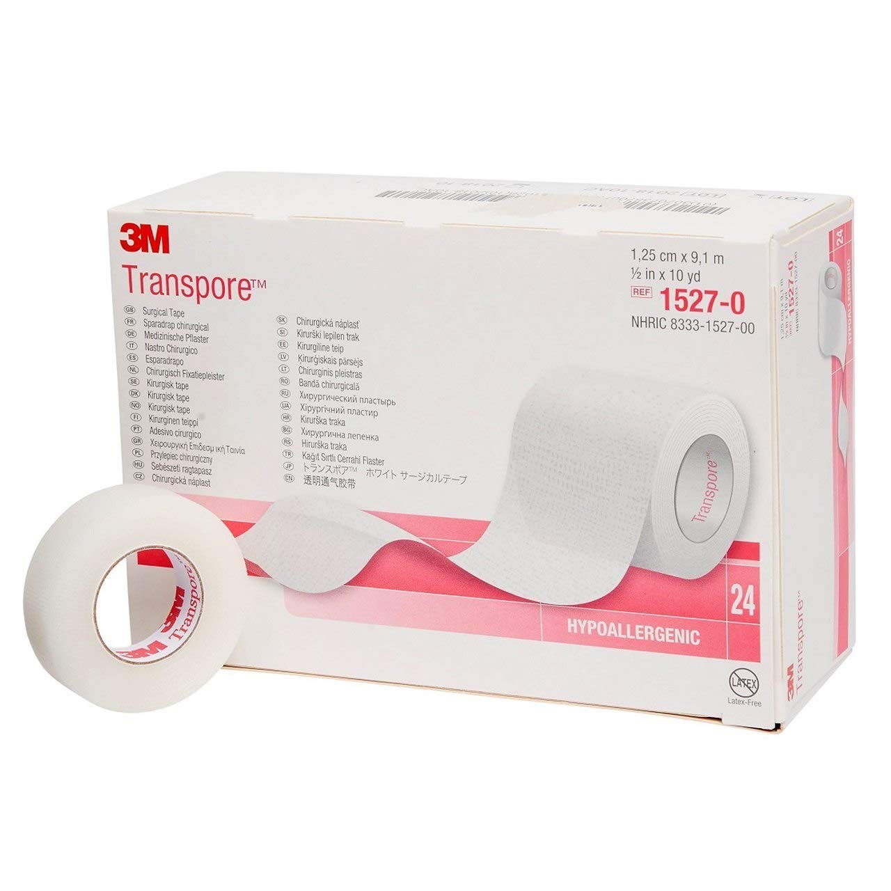 Solventum 3M Transpore Hypoallergenic Porous Plastic Surgical Tape