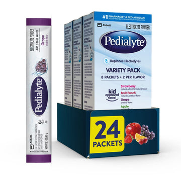 Pedialyte Electrolyte Powder Packets 4 Flavor Variety Box of 8