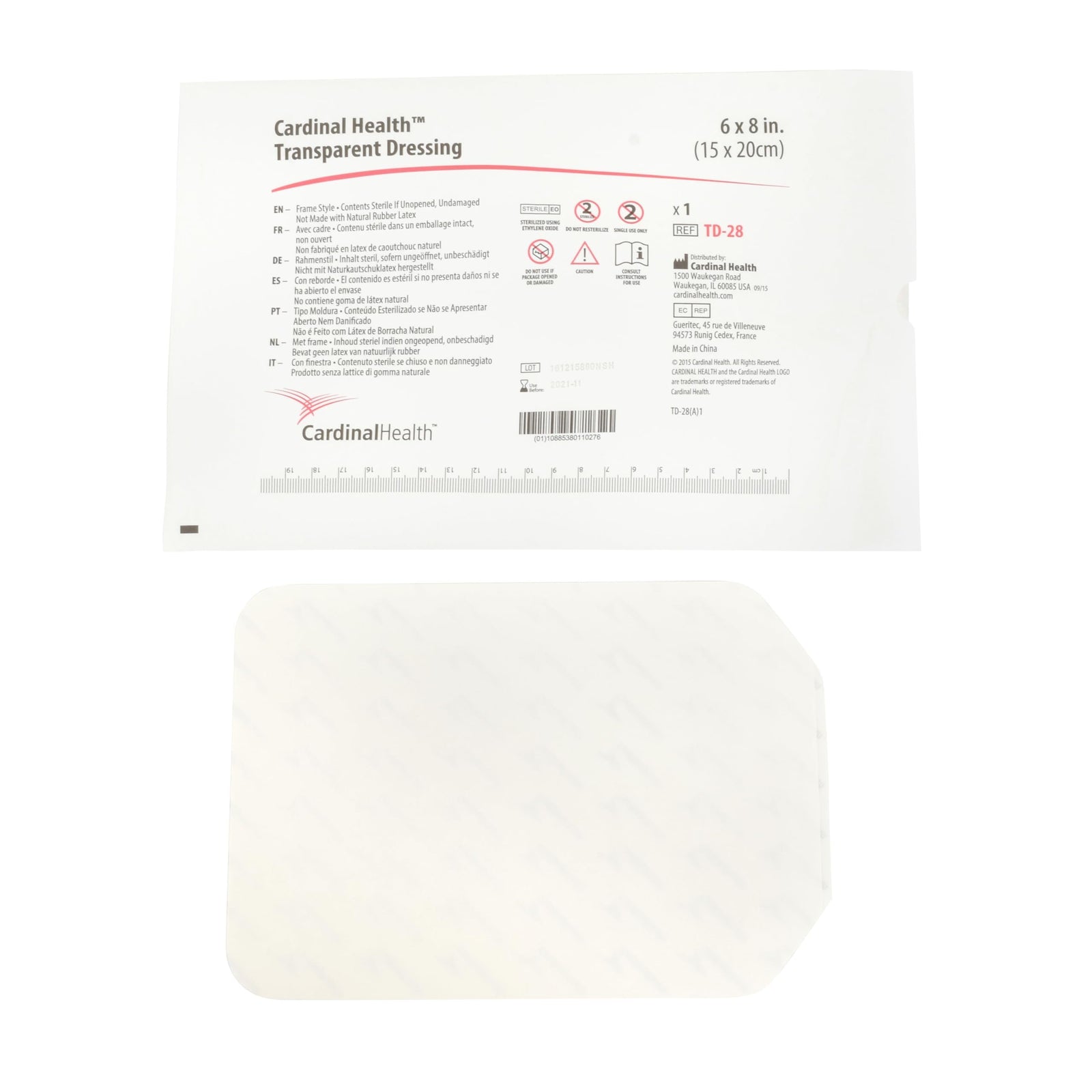 Cardinal Health Standard Frame Style Window In Transparent Dressing