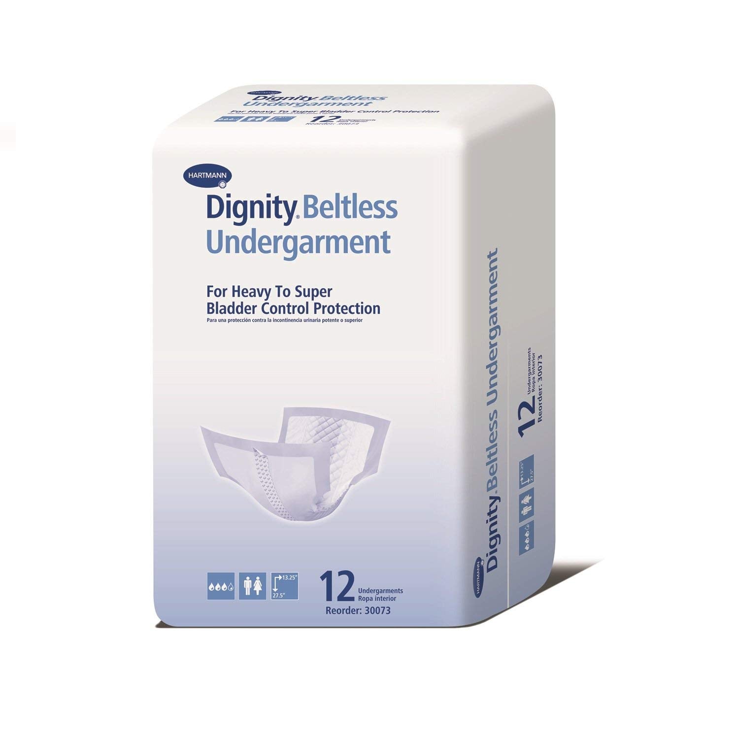 Hartmann Dignity Beltless Undergarment 13-1/2 in x 26-1/2 in, Adhesive