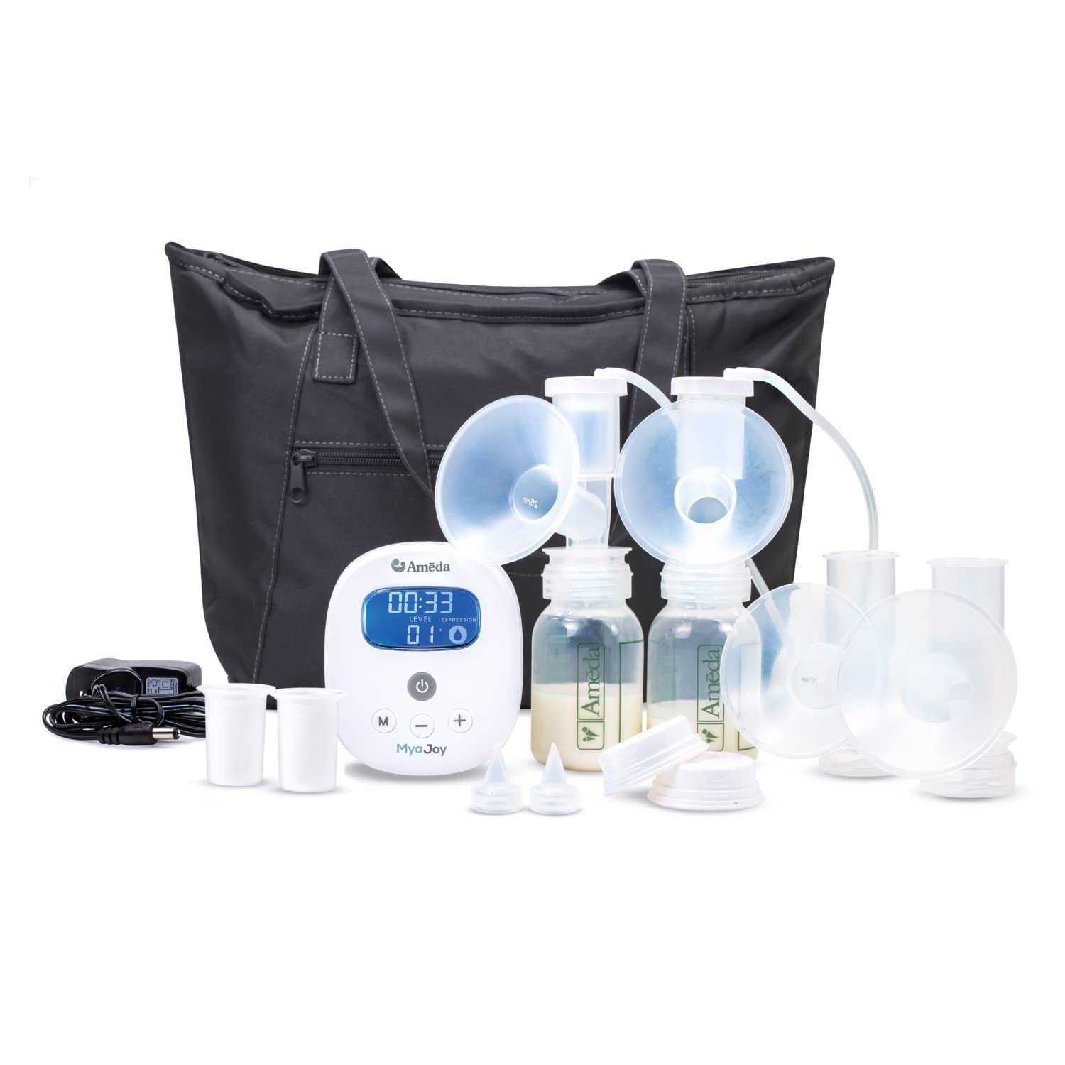 Ameda Mya Joy Double Electric Breast Pump with Large Tote and Accessories
