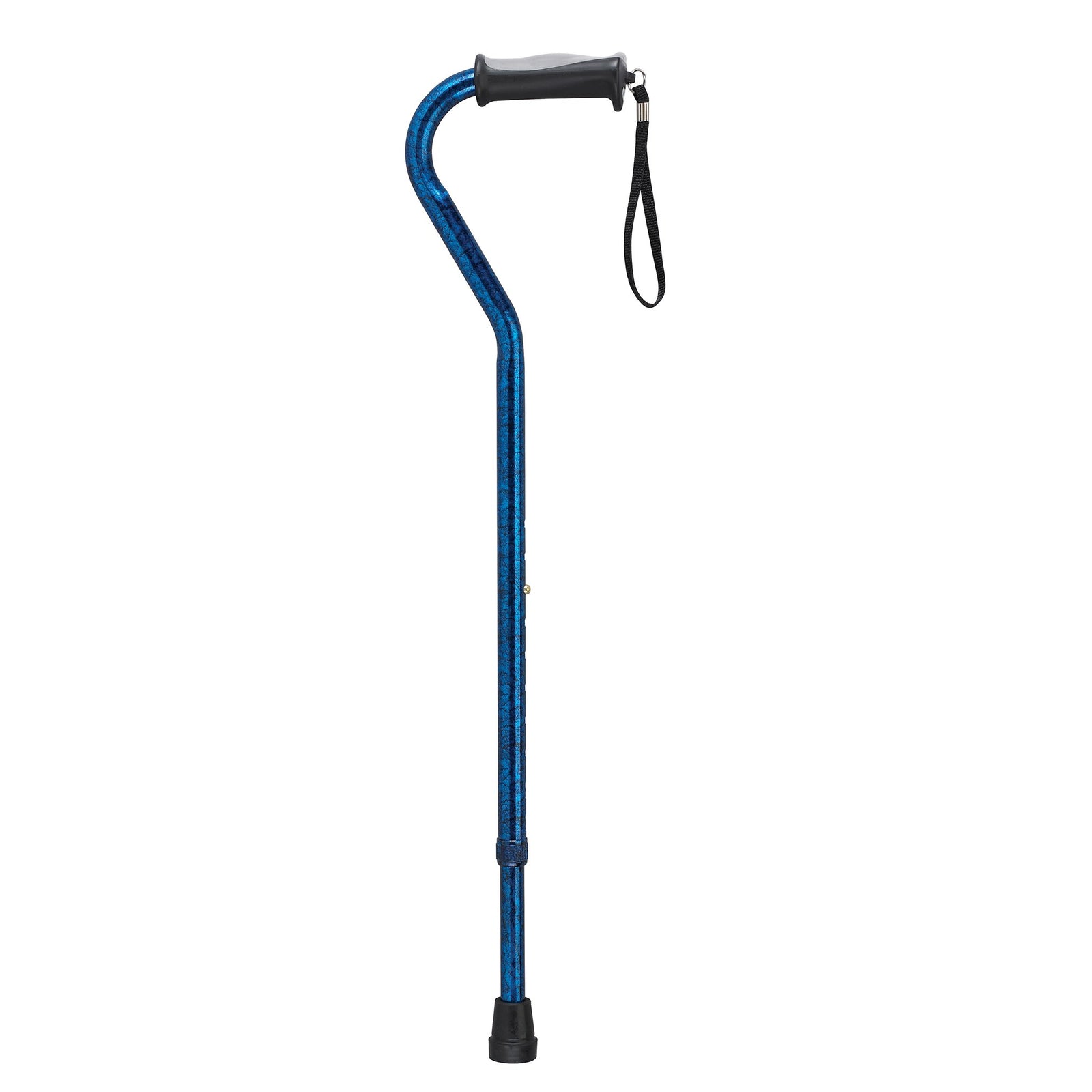 Drive Medical Blue Crackle Offset Handle Cane with Gel Grip