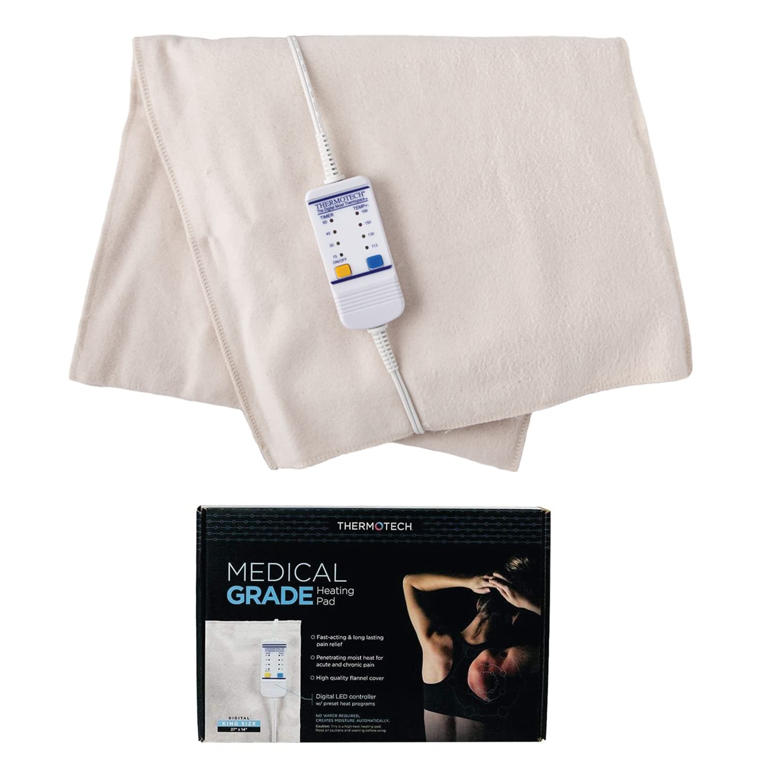 Thermotech® Automatic Moist Heat Pad, Infrared, King (14" x 26")
