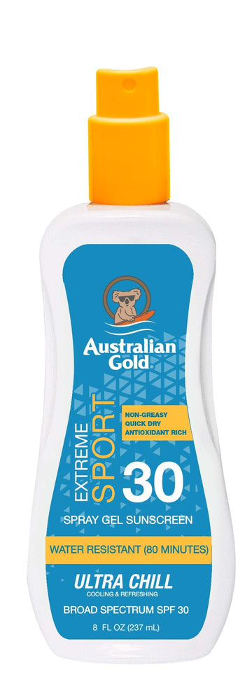 Australian Gold Xtreme Sport Spray Gel SPF 30 or 50, 8 oz