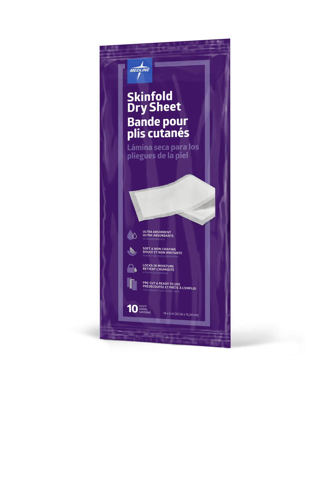 Medline Skinfold Dry Sheets 6" x 14"