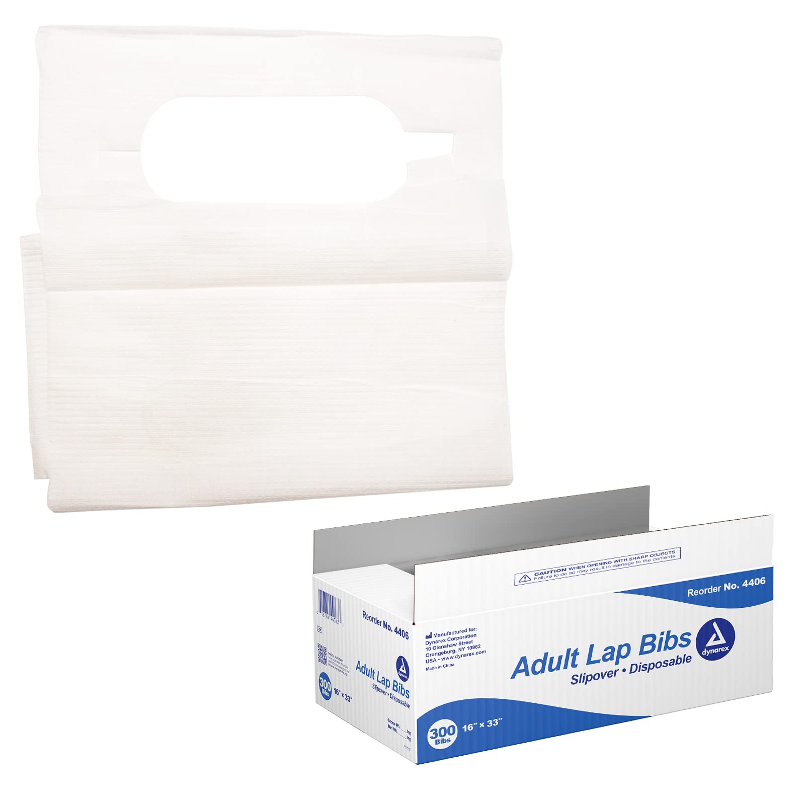 Dynarex Adult Lap Bibs, 16" x 33", Disposable