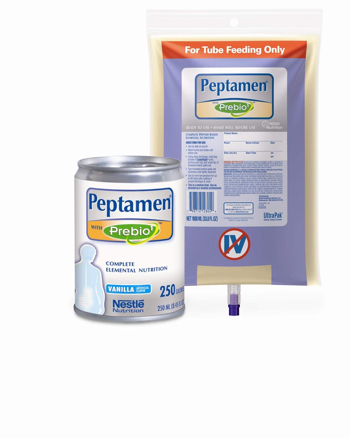 Nestle UltraPak Peptamen AF with Prebio1 Complete Elemental Nutrition, 1000 mL Bag