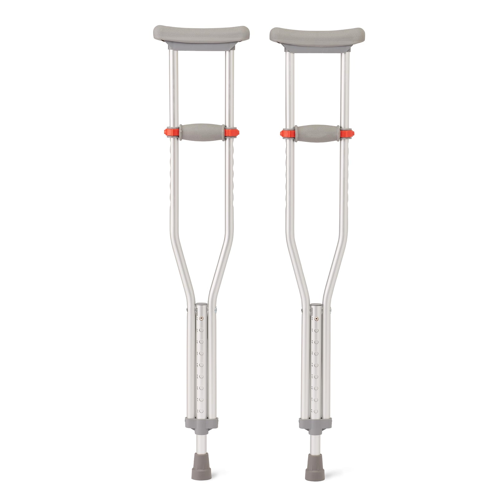 Medline Red Dot Standard Adult Push-button Auxiliary Crutches 44-52 Inch
