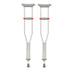 Medline Red Dot Standard Adult Push-button Auxiliary Crutches 44-52 Inch