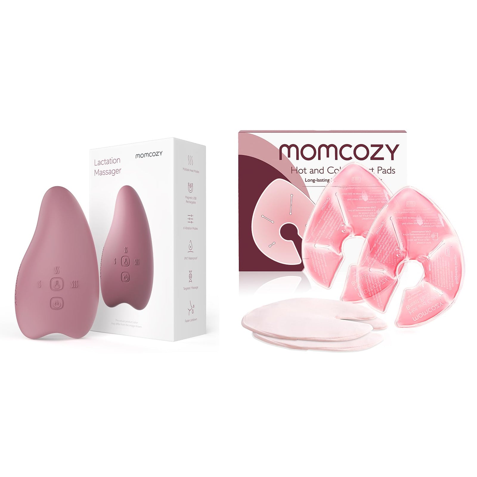 Momcozy Double 2-in-1 Warming Vibration Lactation Massager, 2 Count