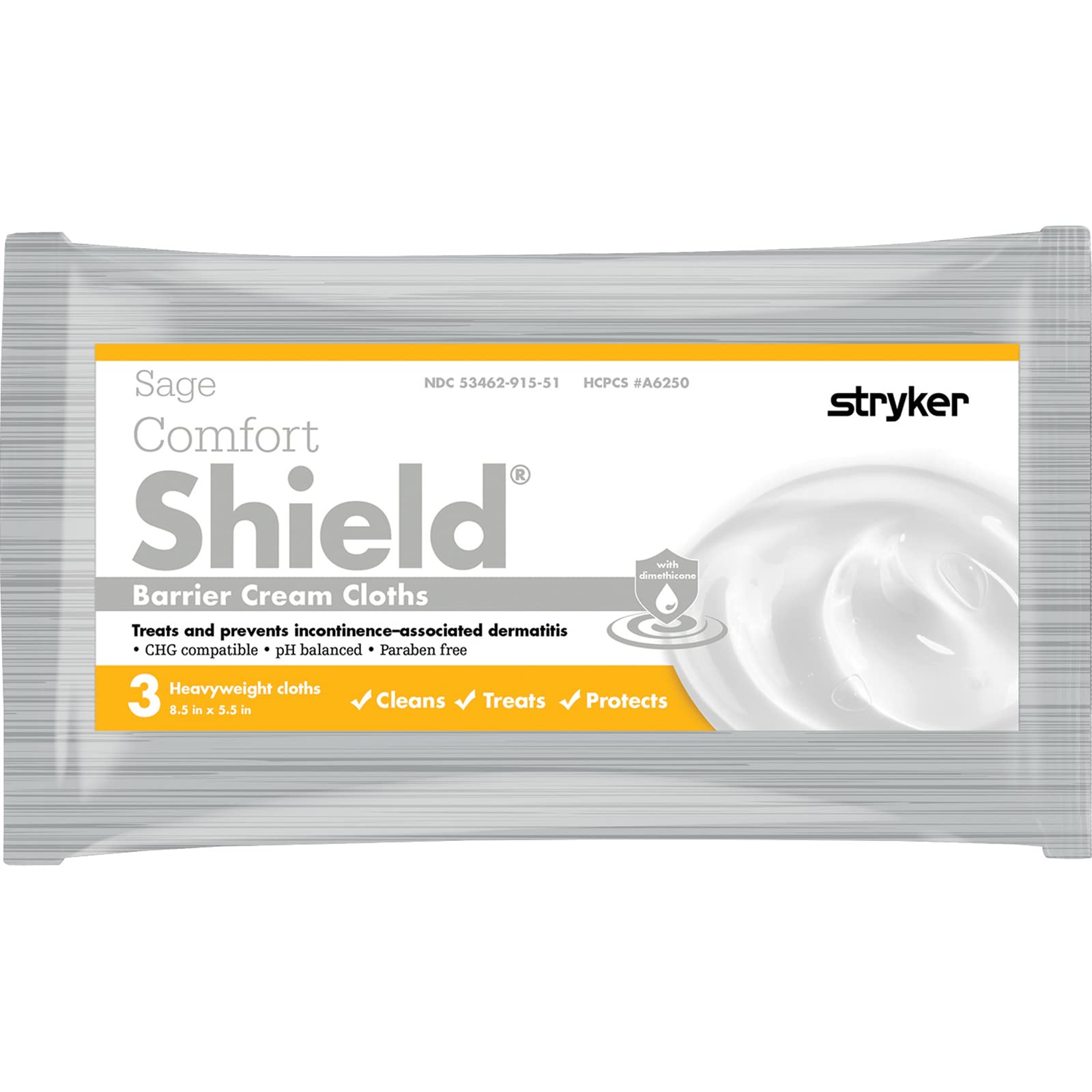 Stryker Comfort Shield Petite Barrier Cream Cloths