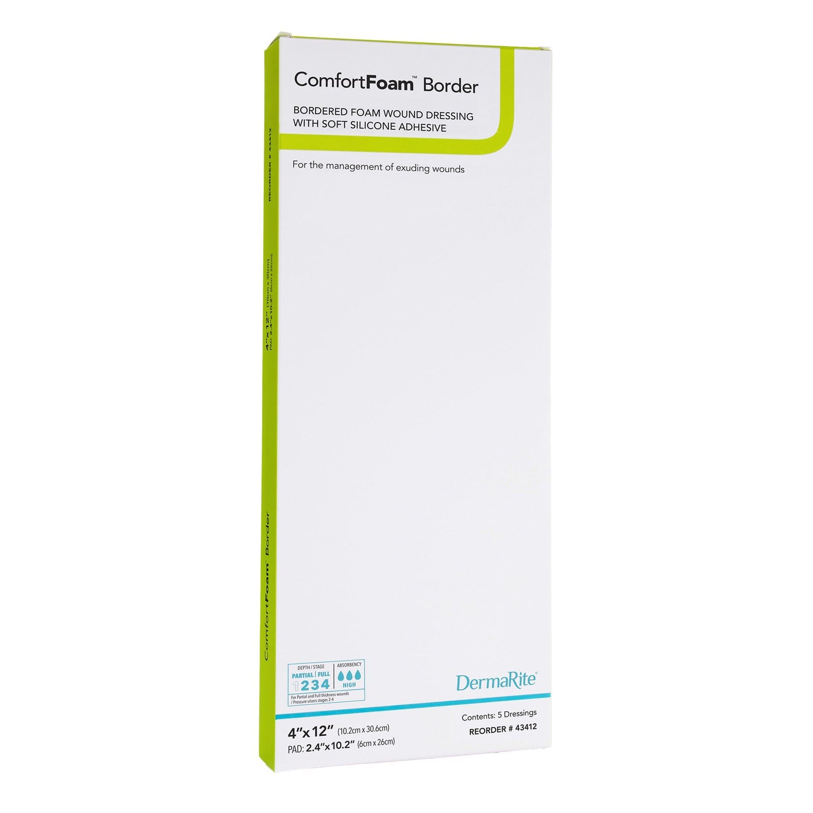 DermaRite Silicone Foam Border Dressing - Multiple Sizes Available