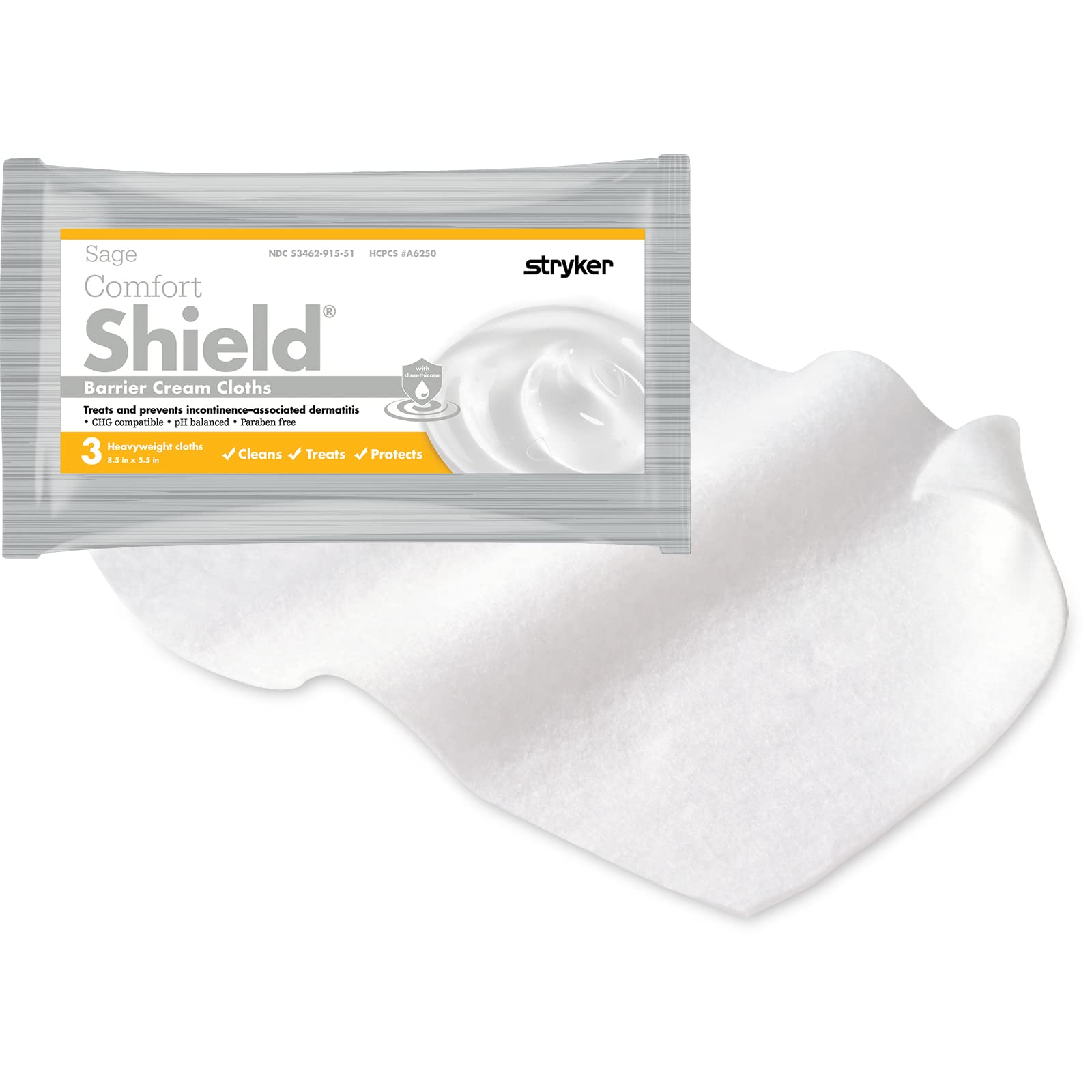 Stryker Comfort Shield Petite Barrier Cream Cloths