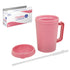 Dynarex 34 oz Insulated Bedside Carafe with Lid and Straw - Mauve