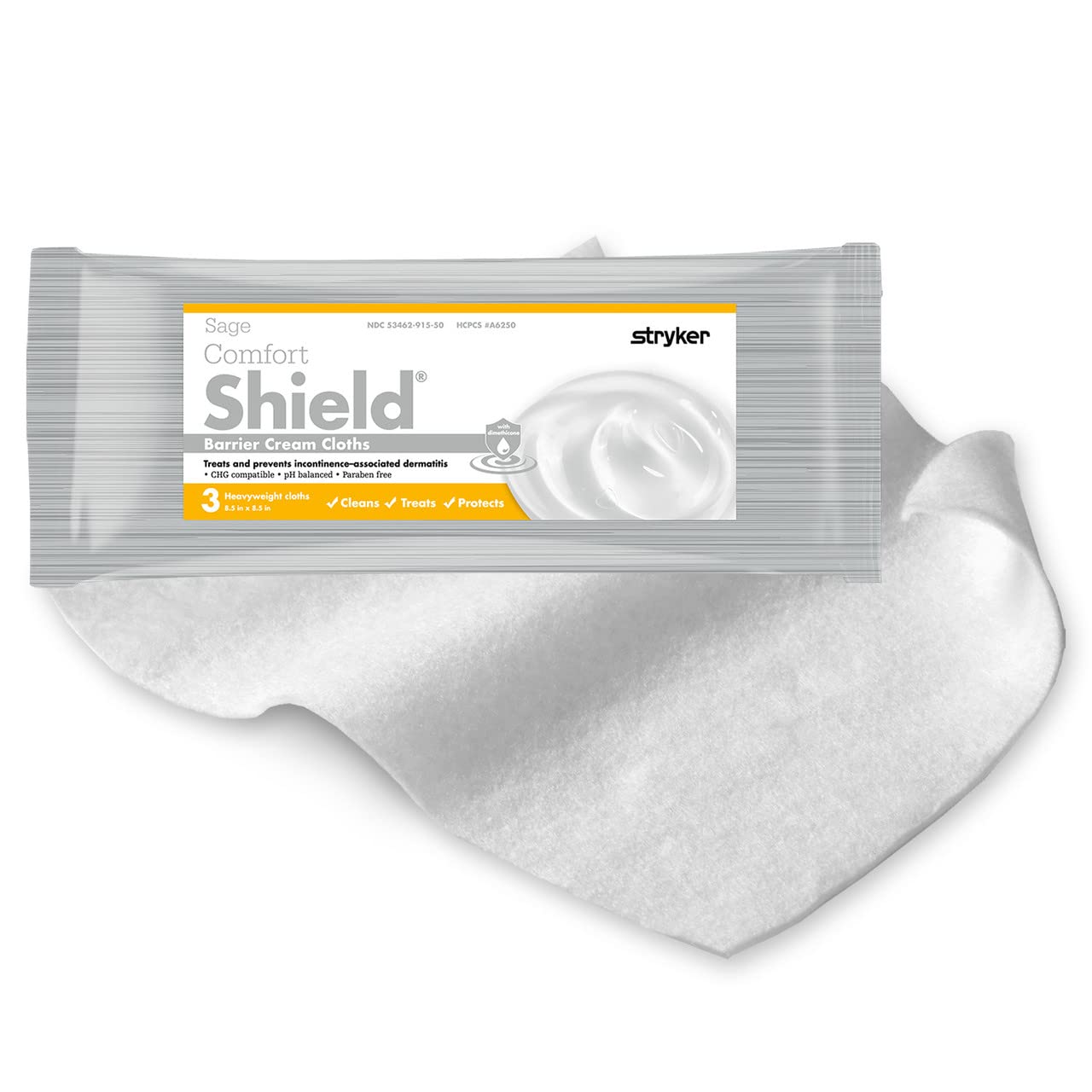 Sage Comfort Shield Barrier Cream Cloths with 3% Dimethicone
