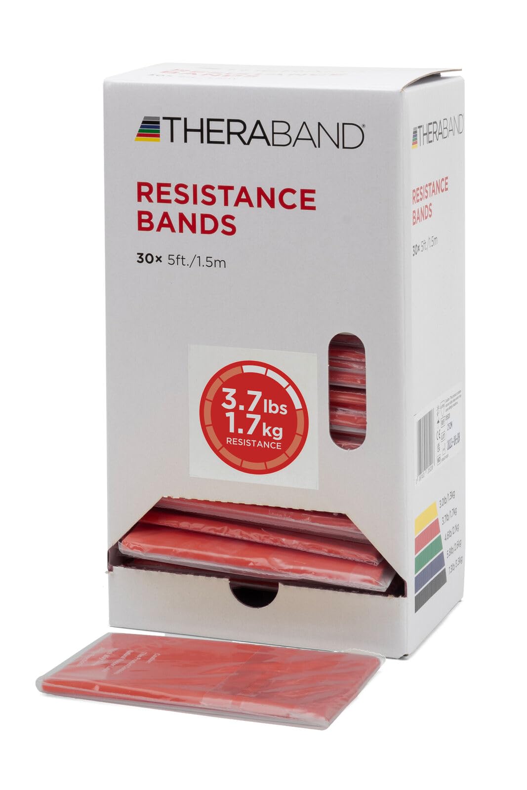 Theraband Resistance Band Dispenser Package - Yellow Thin 30 Pack (5 ft Bands)
