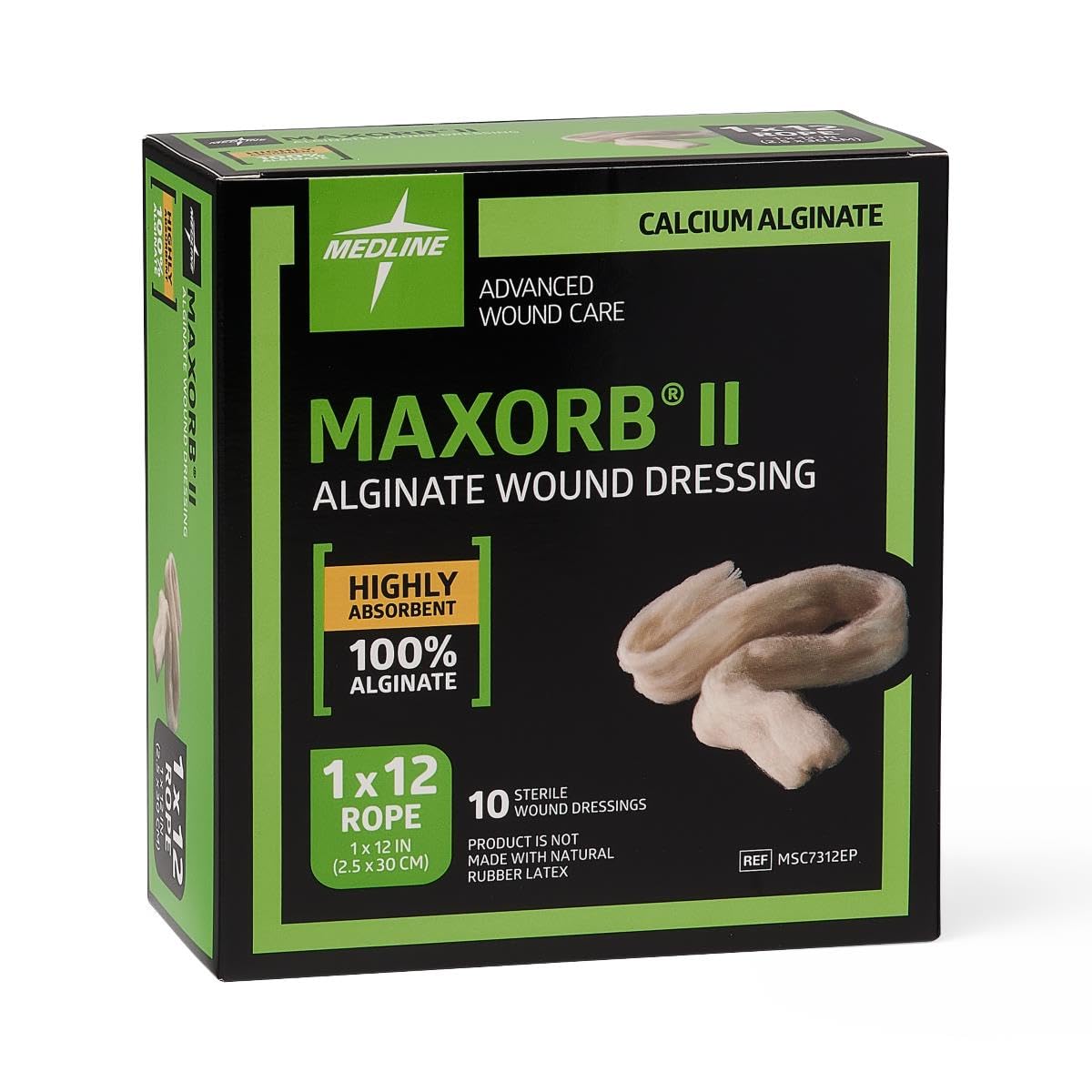 Medline II Alginate Dressings, 1" x 12" Rope