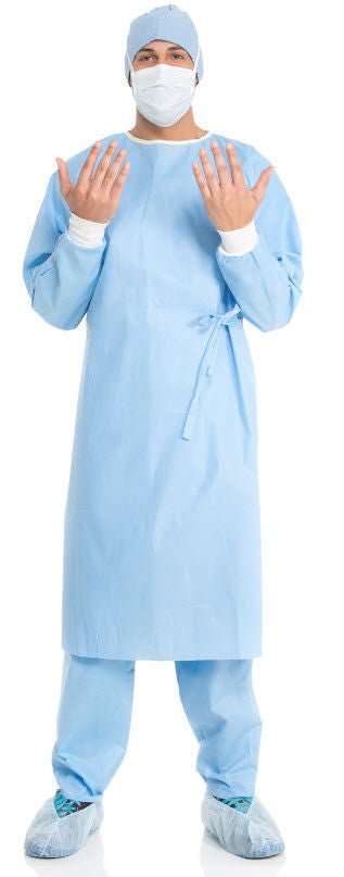 HALYARD Evolution 4 Non-Reinforced Surgical Gown, Large, Blue