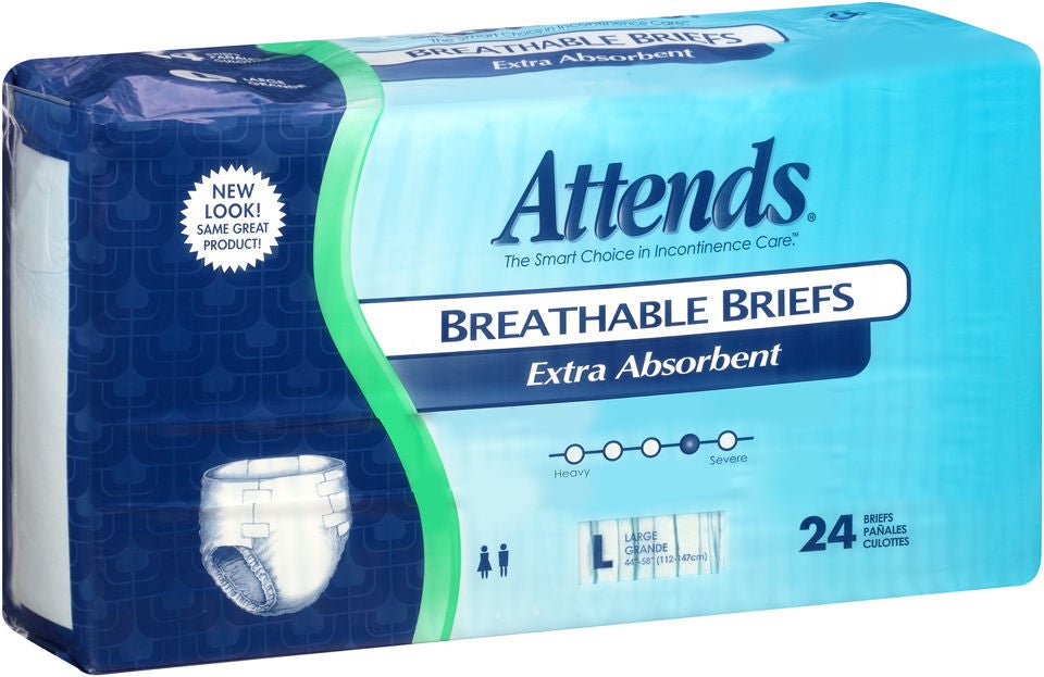 Attends Breathable Briefs Extra Absorbent, Large